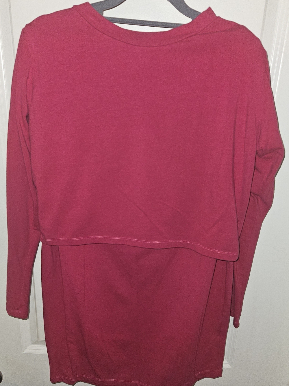 Rebdolls Layered Long Sleeve Tunic + Pencil Skirt Set in Deep Raspberry